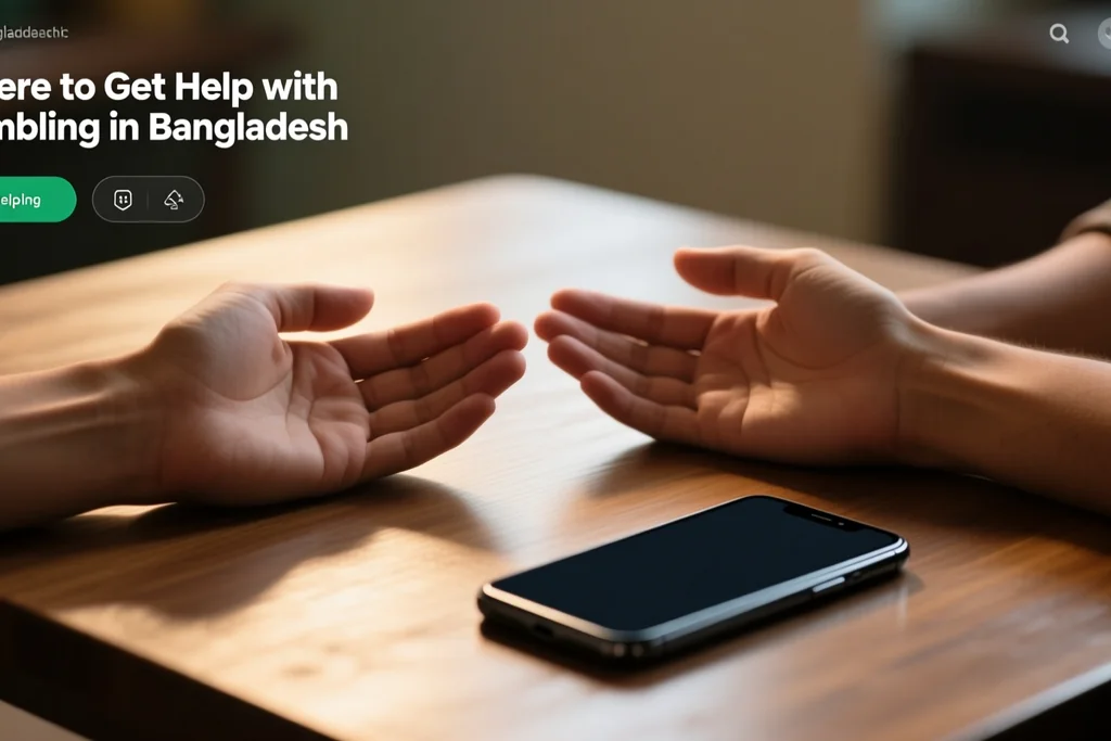 Person making a supportive phone call beside a notepad with helpline numbers